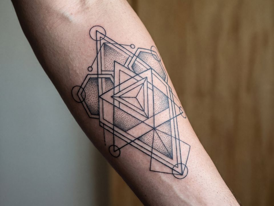 Geometrisch Schwarz-Grau